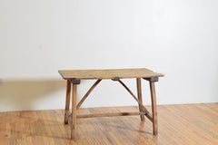 Spanish Rustic Pinewood Trestle Table, early 19th century