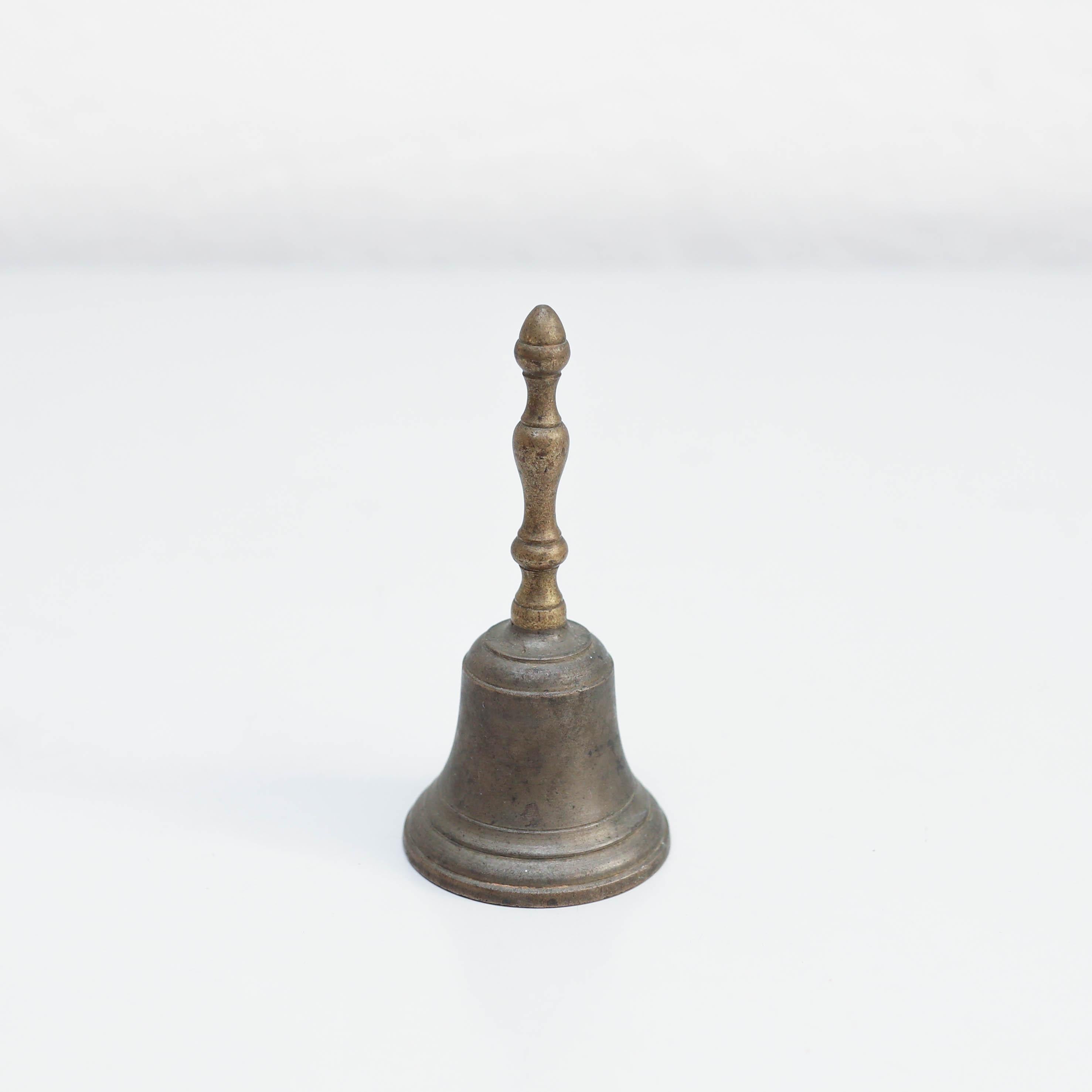 Mid-Century Modern Spanish Rustic Metal Hand Bell, circa 1960 For Sale