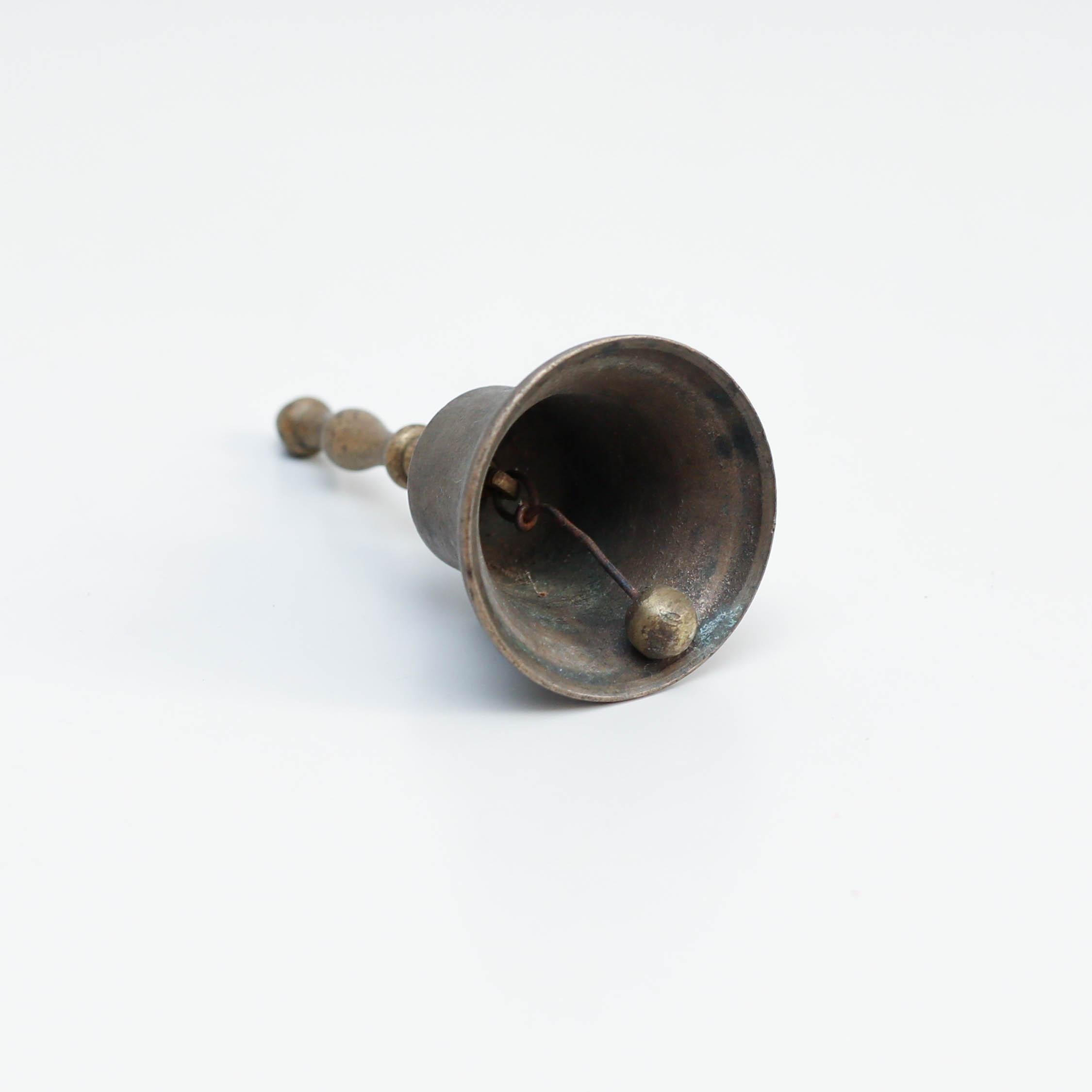 European Spanish Rustic Metal Hand Bell, circa 1960 For Sale