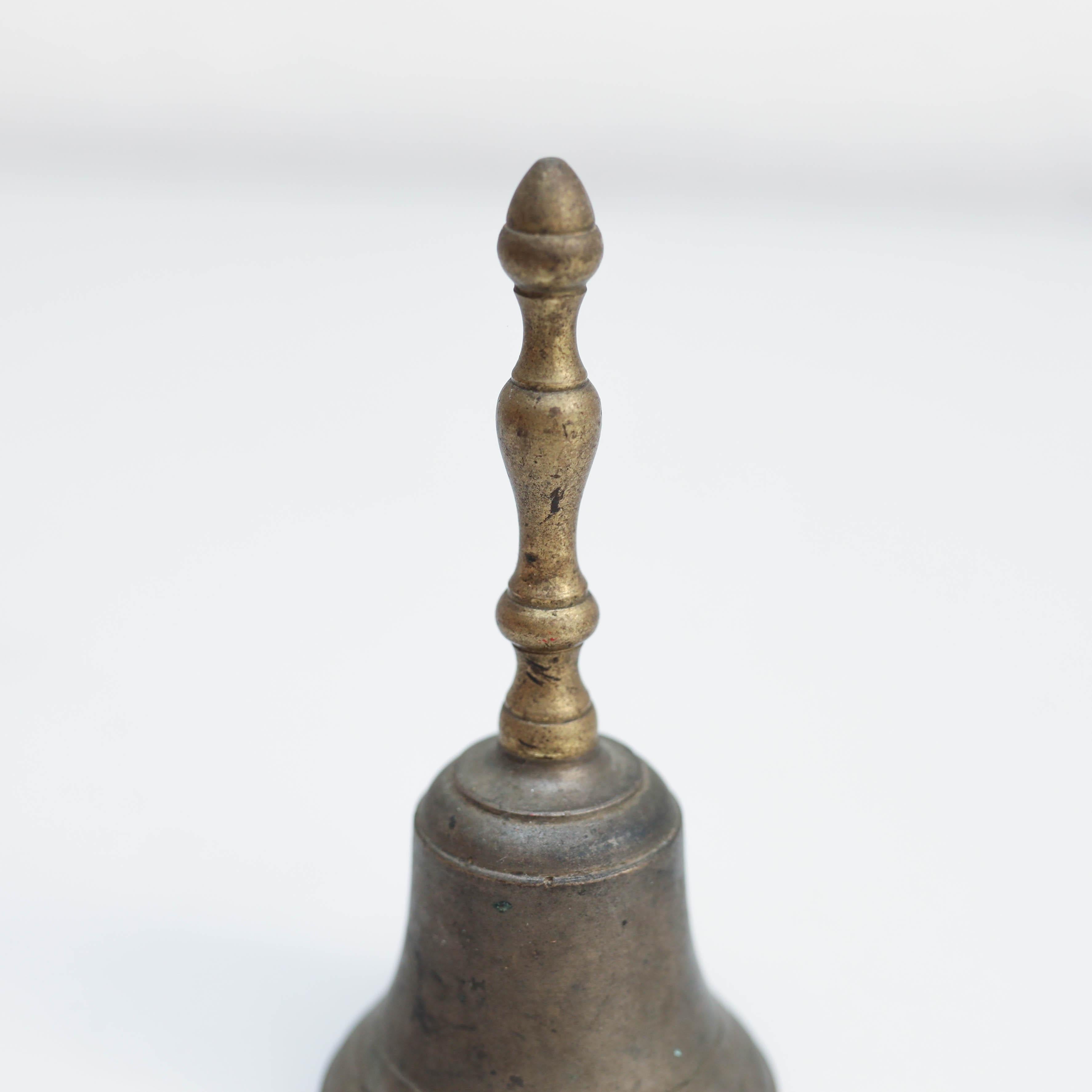 Mid-20th Century Spanish Rustic Metal Hand Bell, circa 1960 For Sale