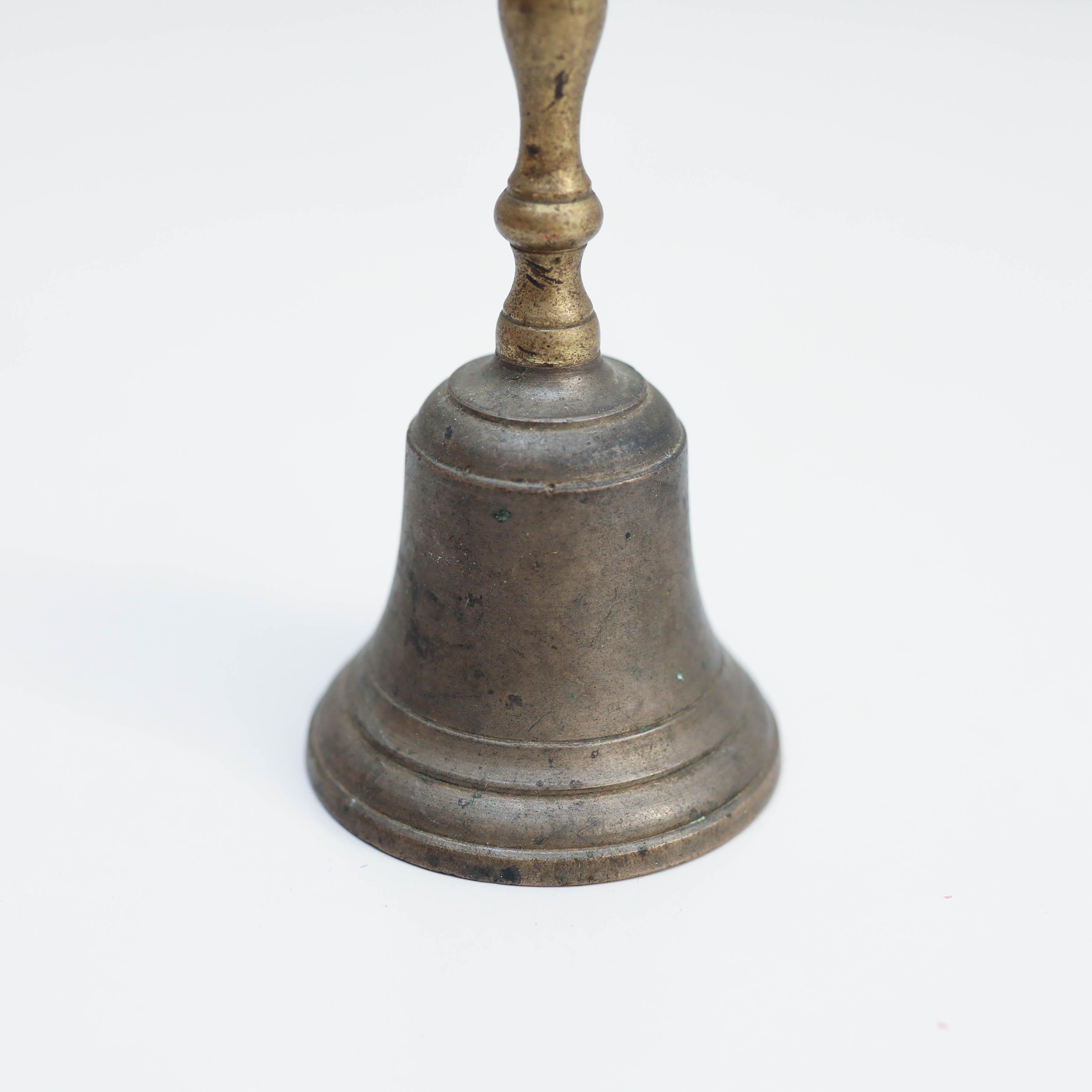 Spanish Rustic Metal Hand Bell, circa 1960 For Sale 1