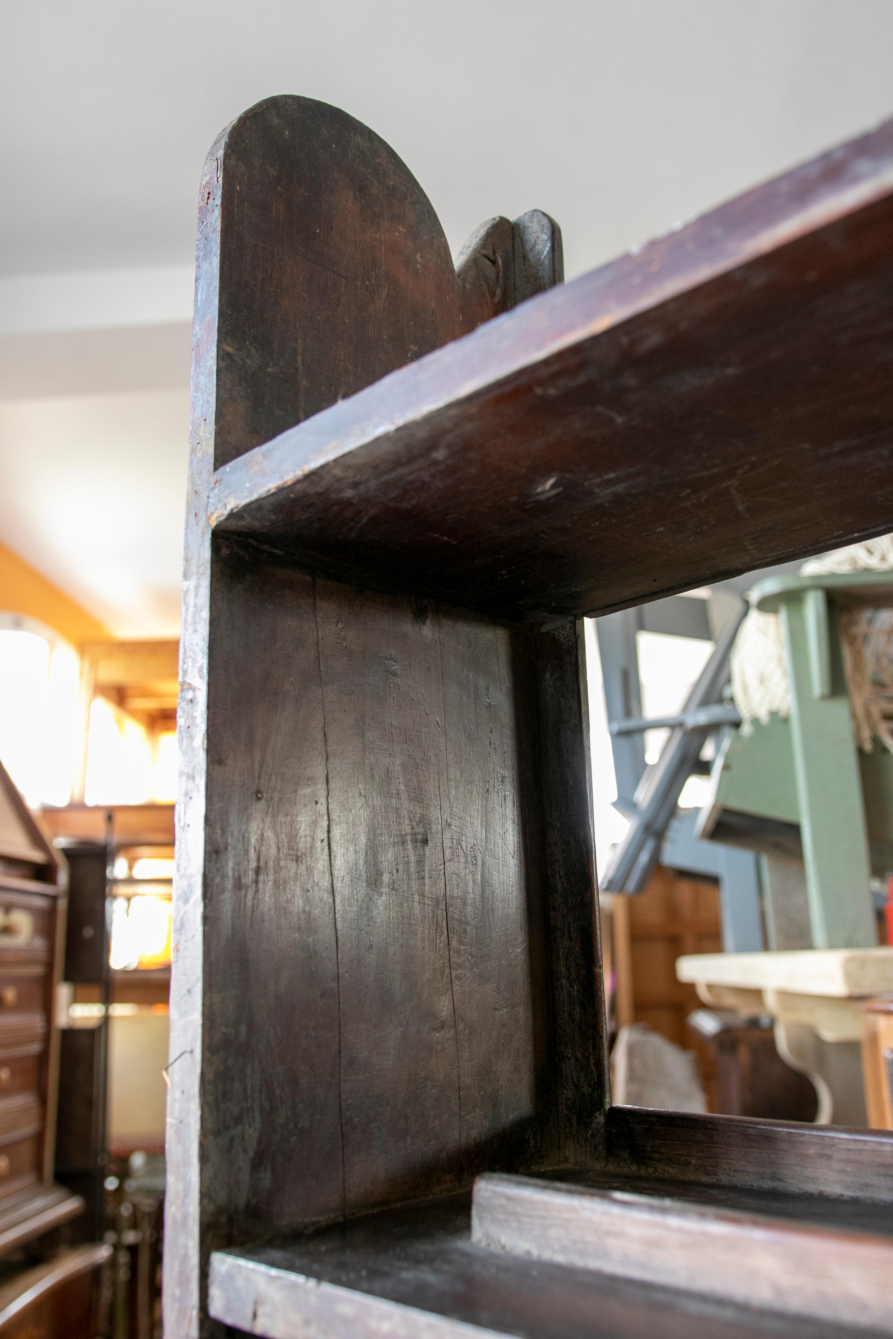 Spanisches Rustikales Rustikales Küchenregal aus Holz 7