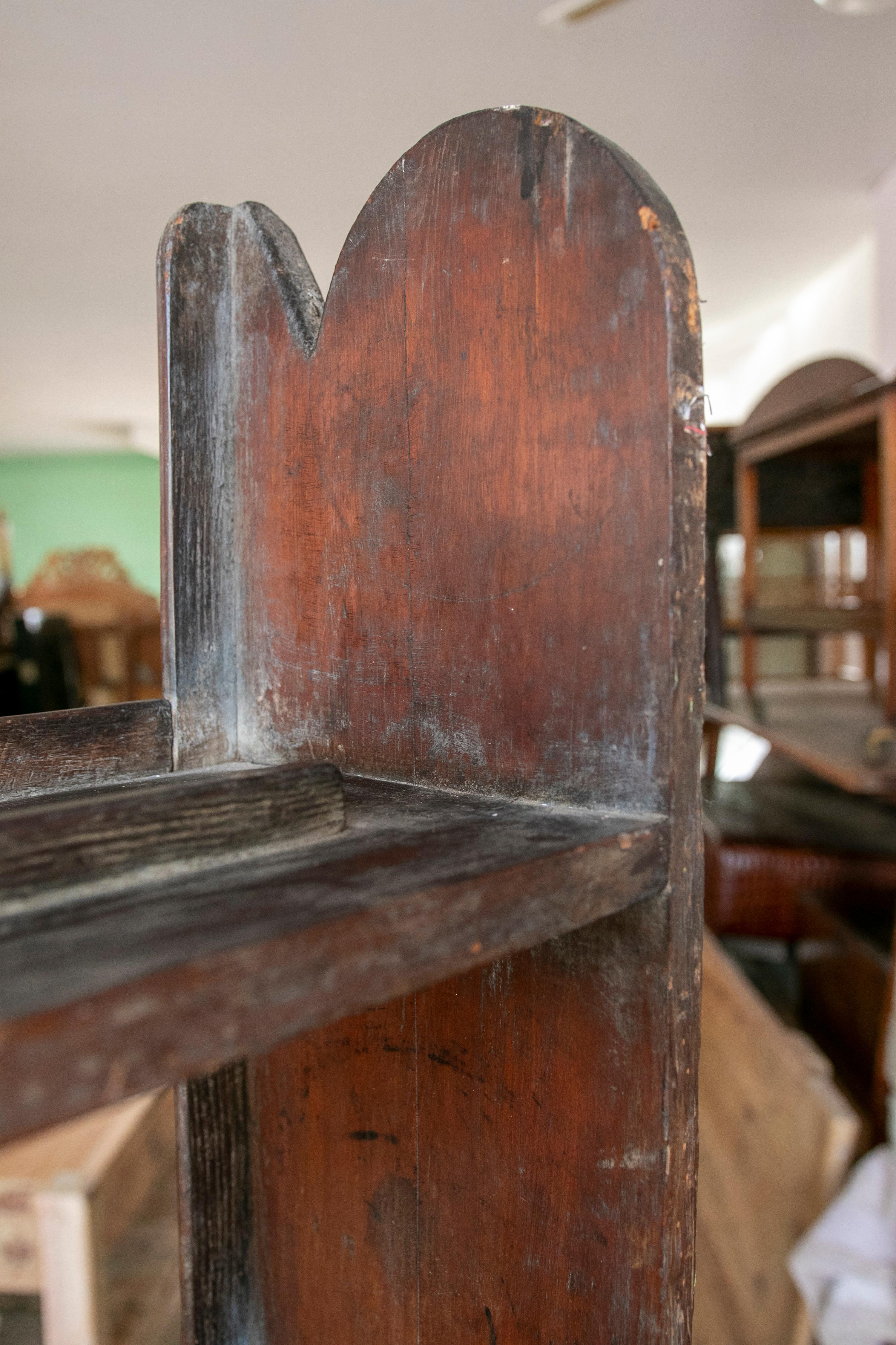 Spanisches Rustikales Rustikales Küchenregal aus Holz 2