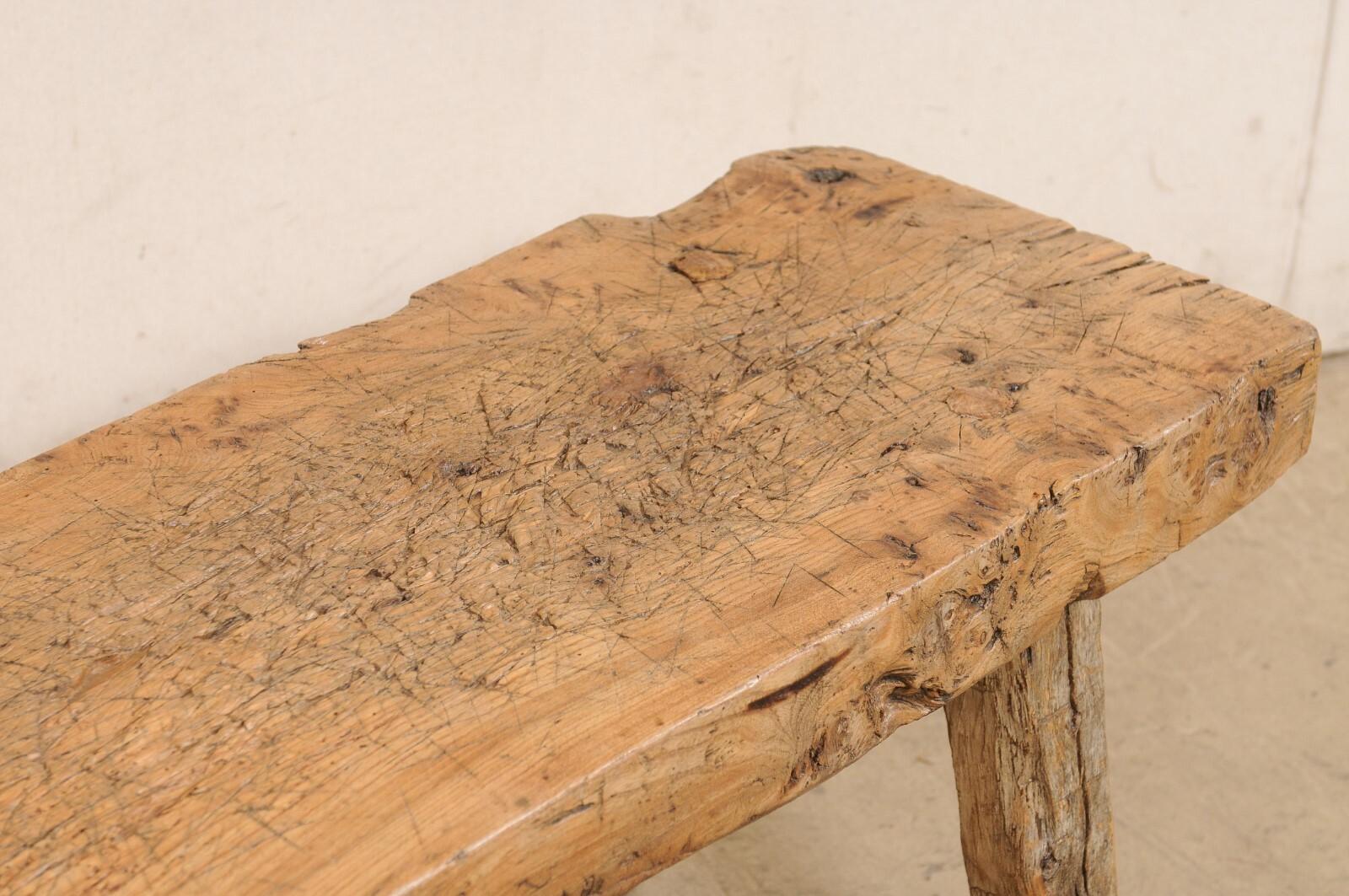 Spanish Rustic Wood Slab Bench, 4.5 Ft Long 6