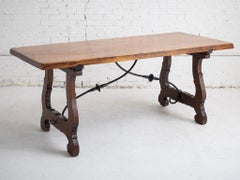 Tavolo da pranzo a cavalletto in legno rustico spagnolo