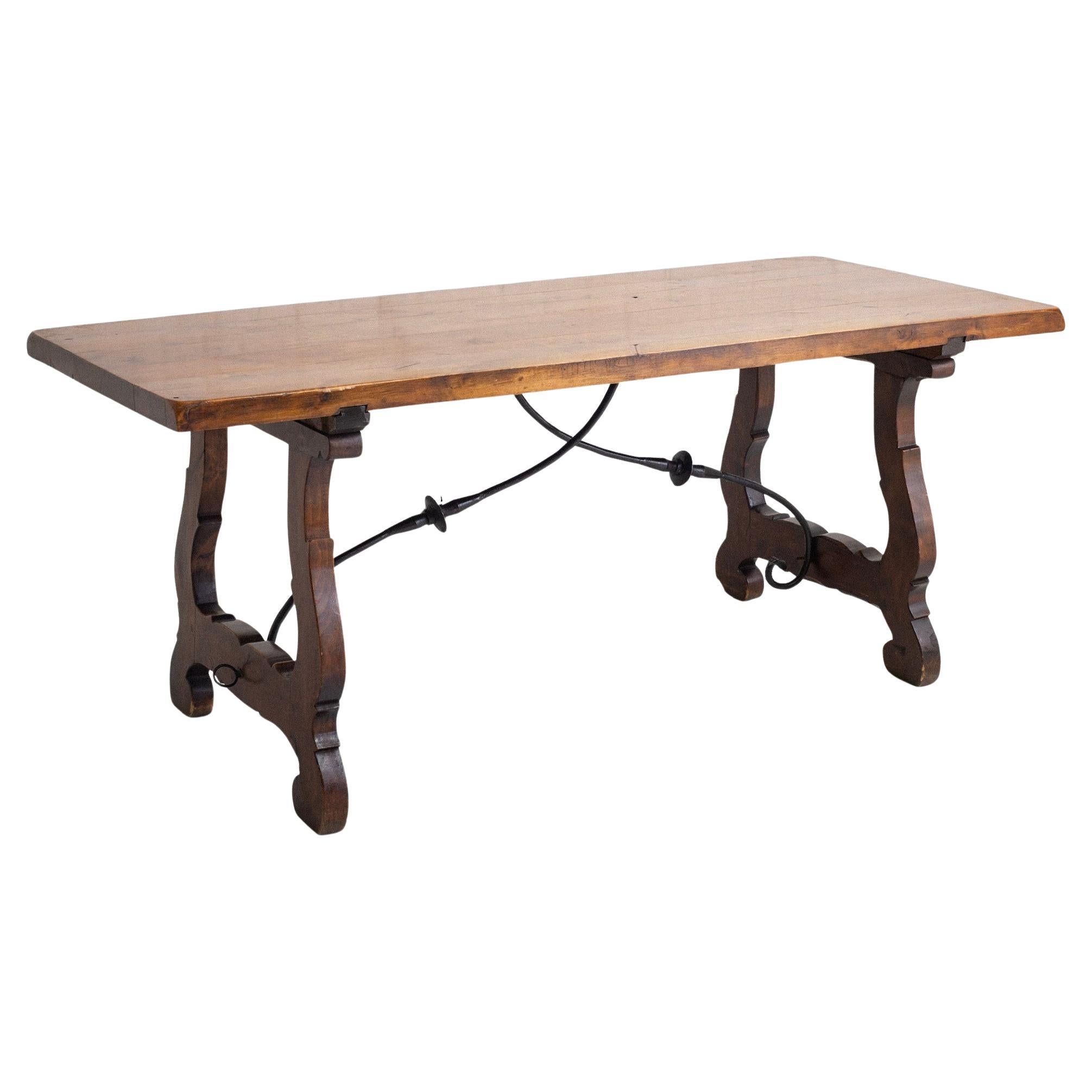 Mesa de Comedor de Caballete de Madera Rústica Española en venta