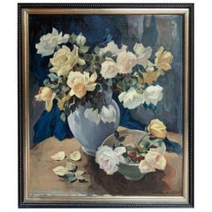Antique Spanish Scholl Martin Nunez "Still Life" 19th Century Sign