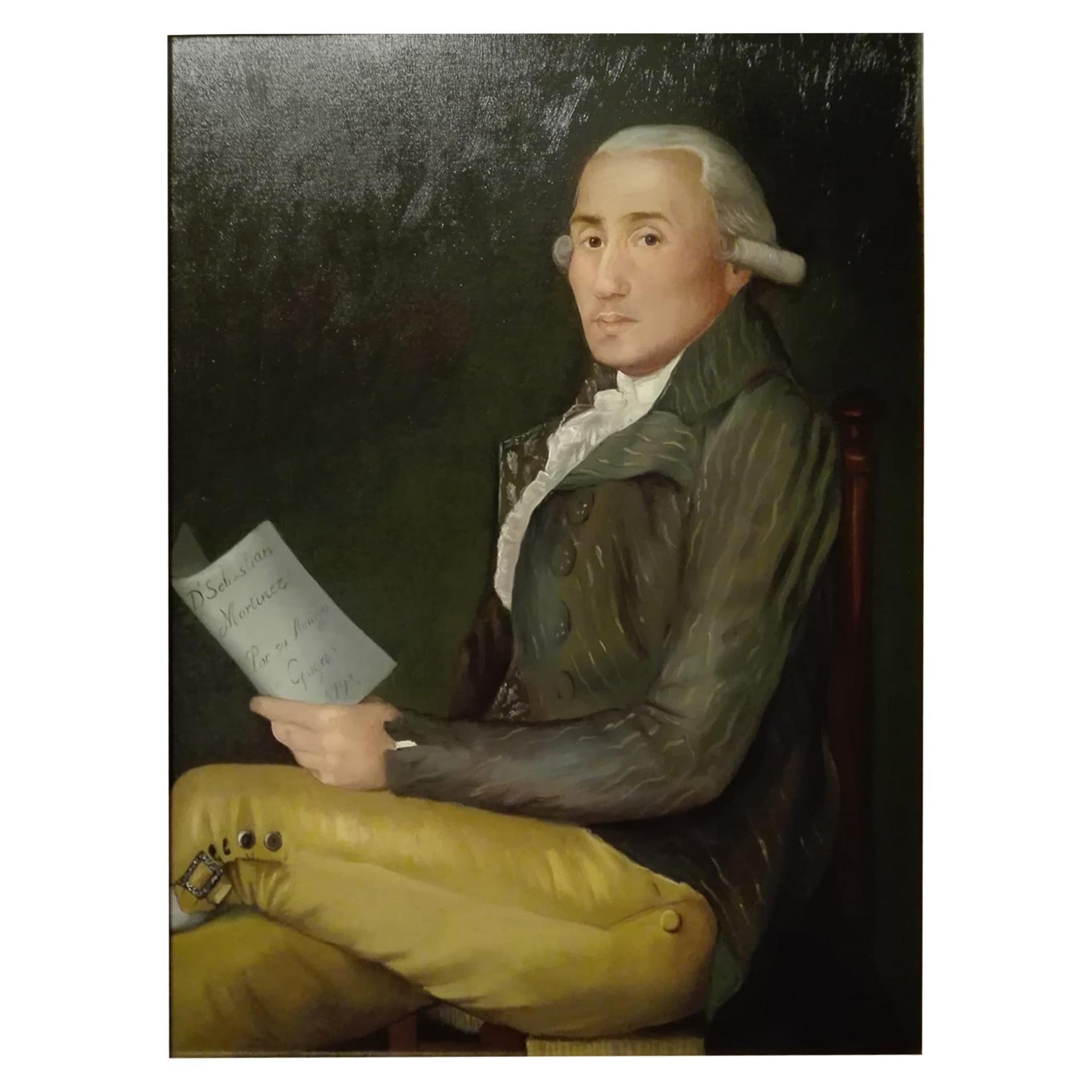 Spanish School Copy of Goya "Portrait", 20th Century For Sale