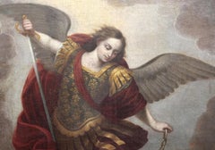 SPANISH SCHOOL FROM THE LATE 17TH CENTURY. "Saint Michael the Archangel"