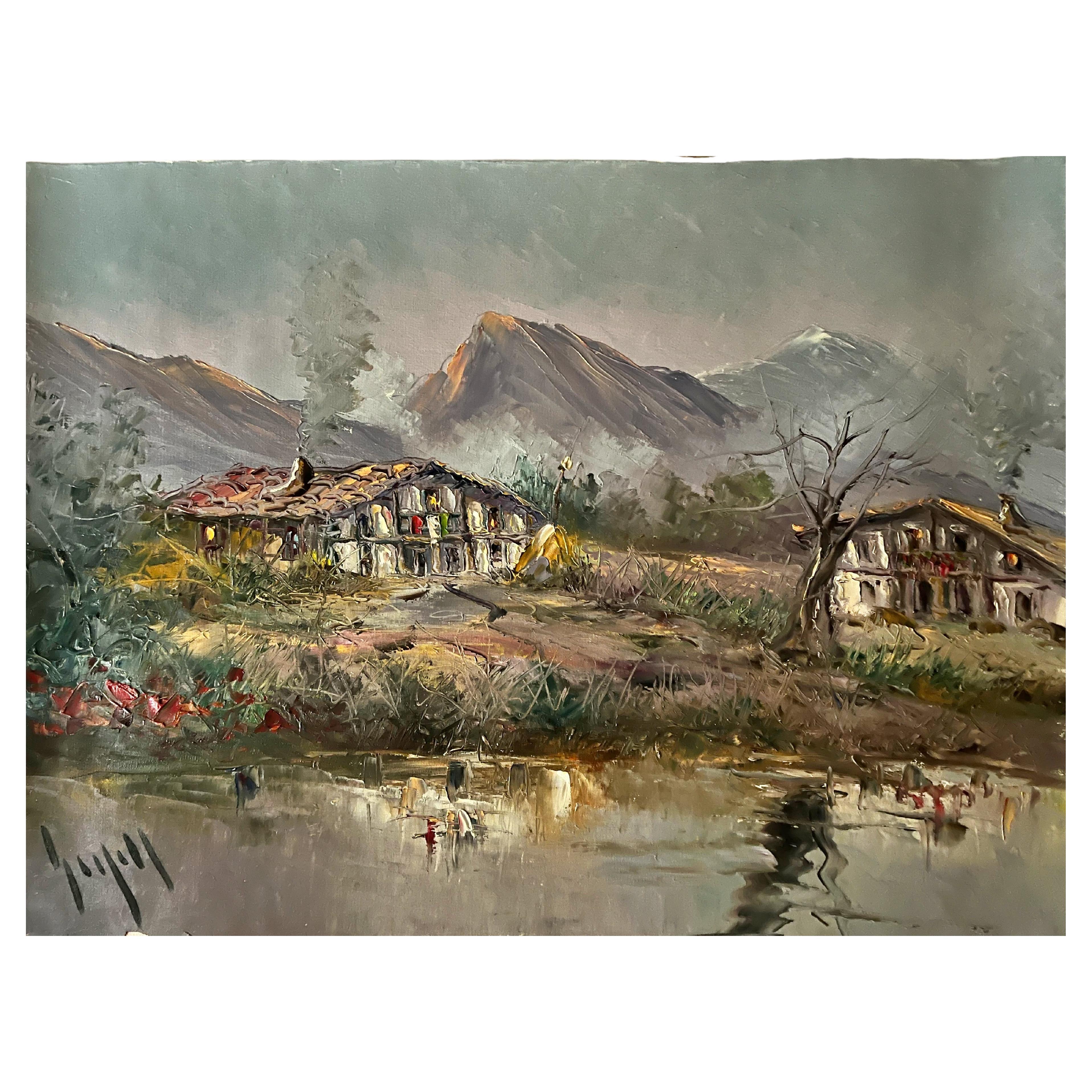 Spanish School of the 20th Century "Landscape" Signed