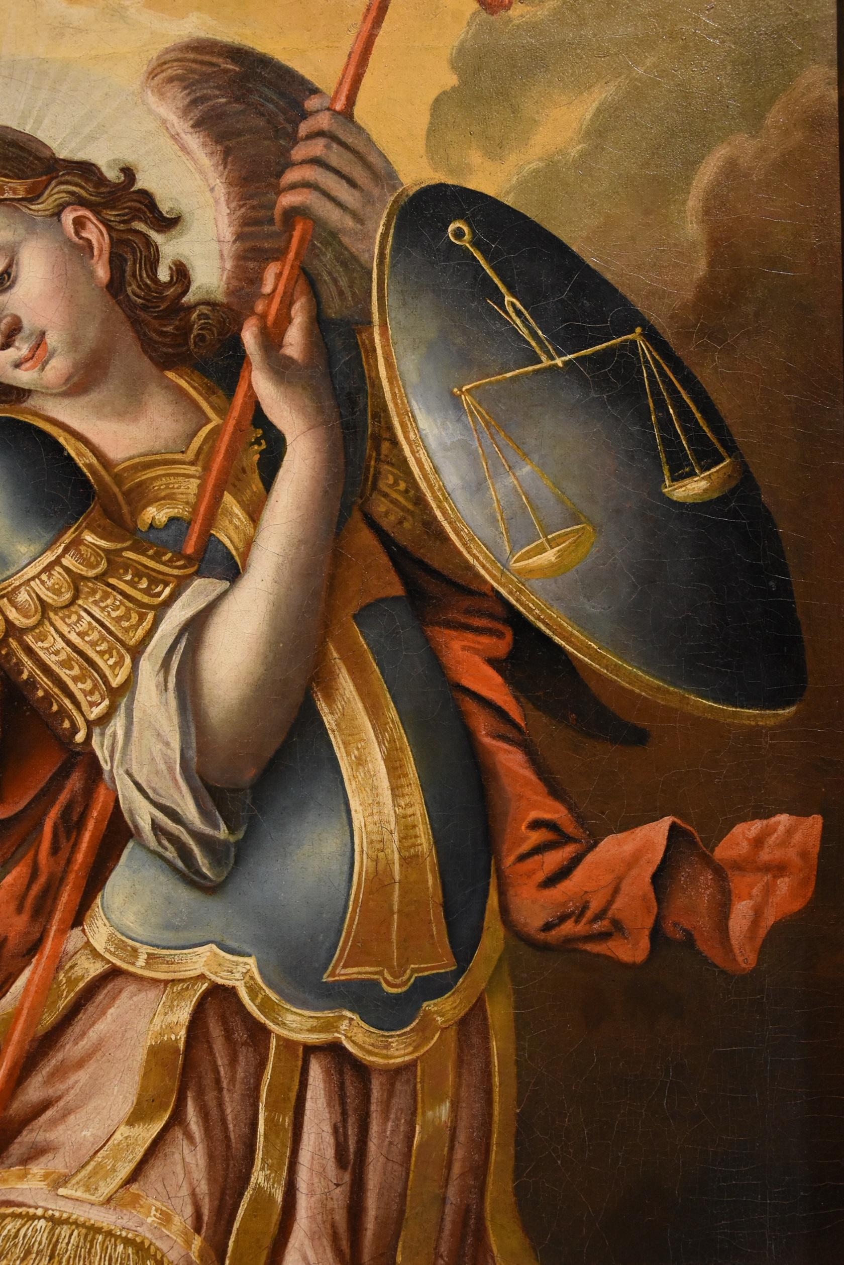 Saint Michael Archangel Spanish School 17th Century Paint Oil on vanvas Spain 2