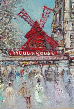 Spanish School Painting "Paris", 20th Century