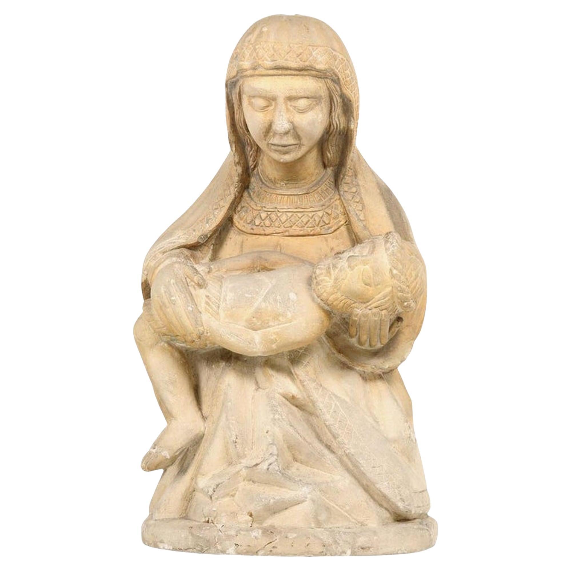 Spanish Sculpture "Pieta" 16th Century For Sale