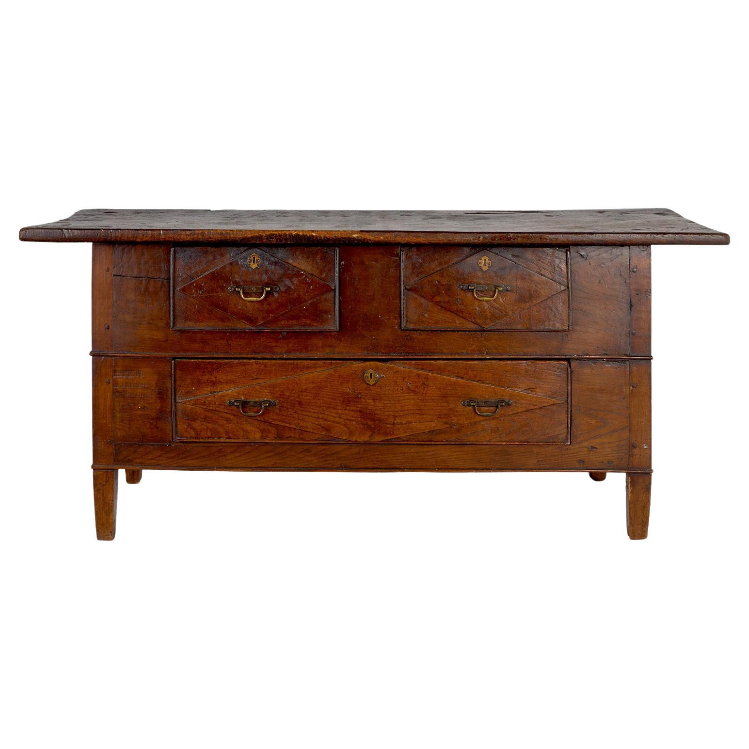 Spanish Serving Table In Patinaed Walnut For Sale