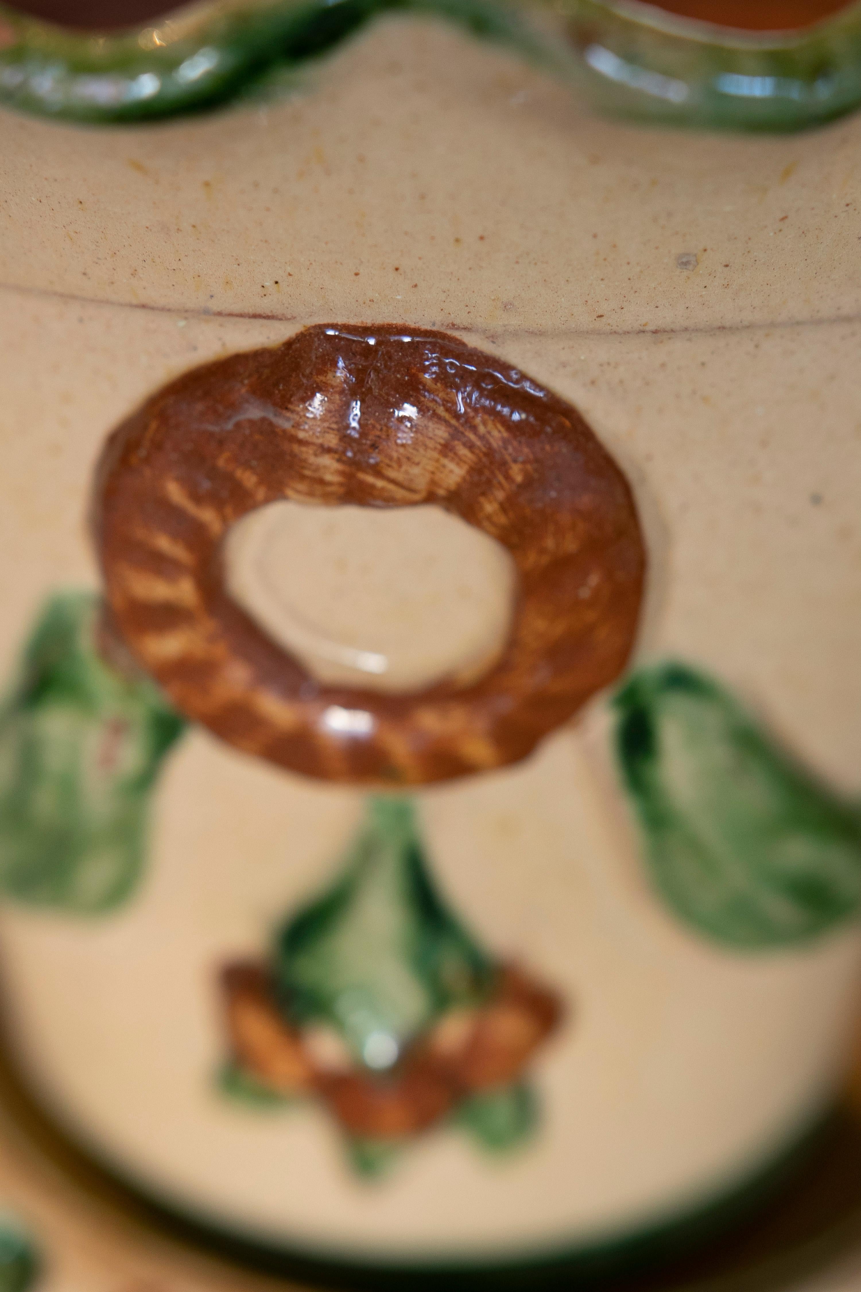 Spanish Set of Six Andalusian Ceramic Pots Glazed with Plate 5