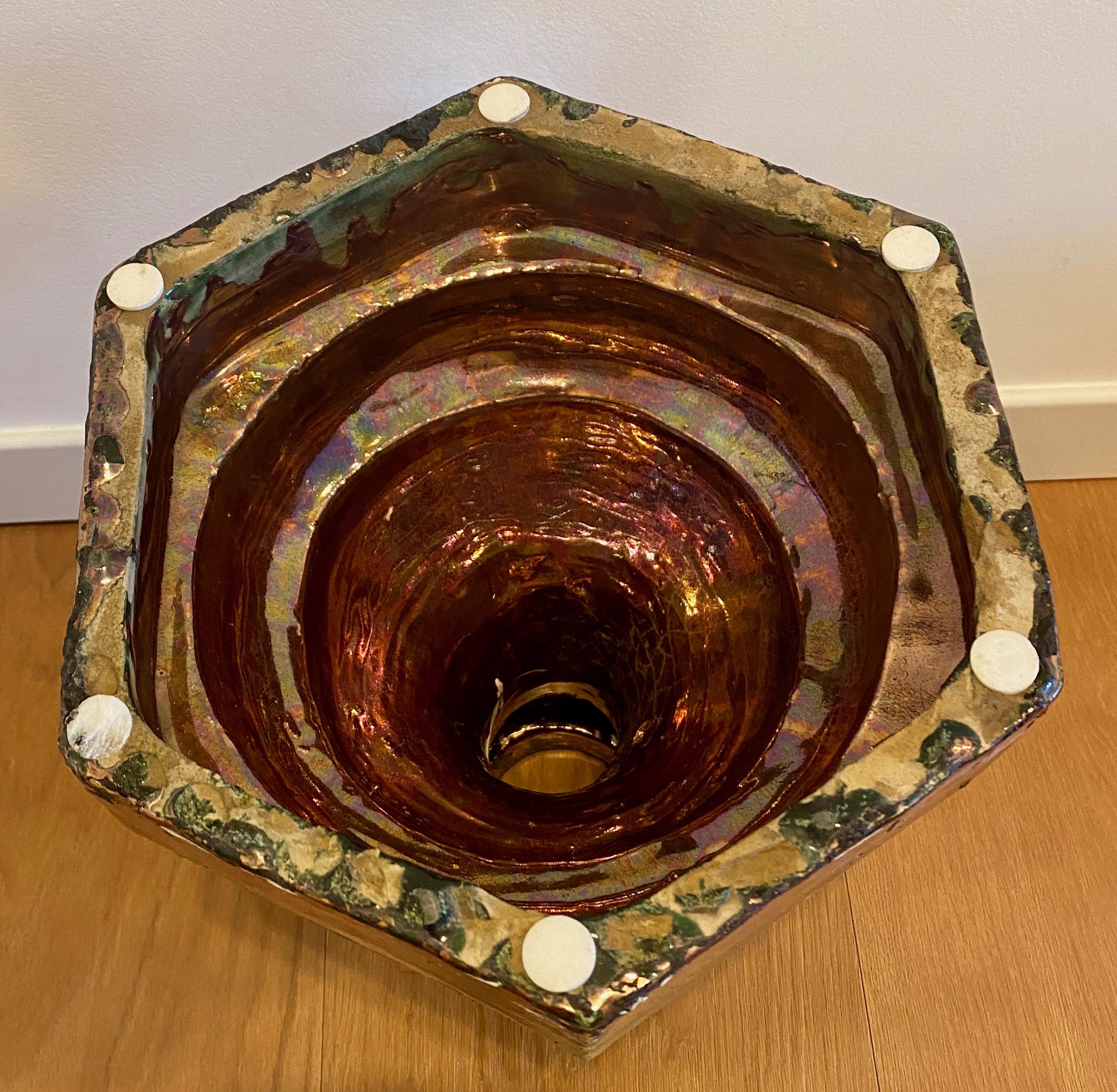 Spanish Sevillian Lustreware Triana Pottery Pine Cone, Late 19th Century 3