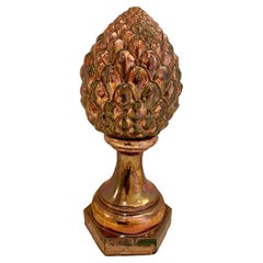 Spanish Sevillian Lustreware Triana Pottery Pine Cone, Late 19th Century