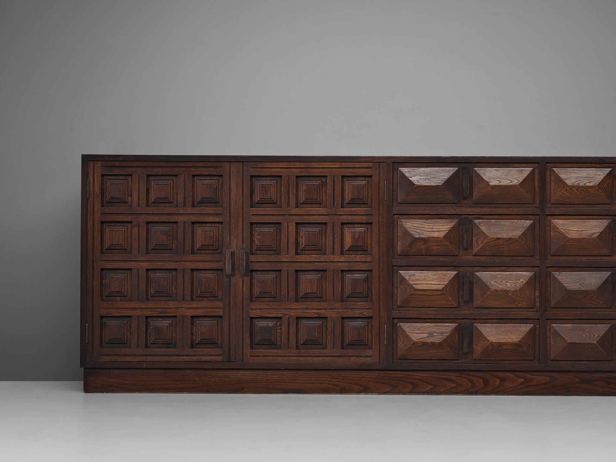 Mid-20th Century Spanish Sideboard in Oak