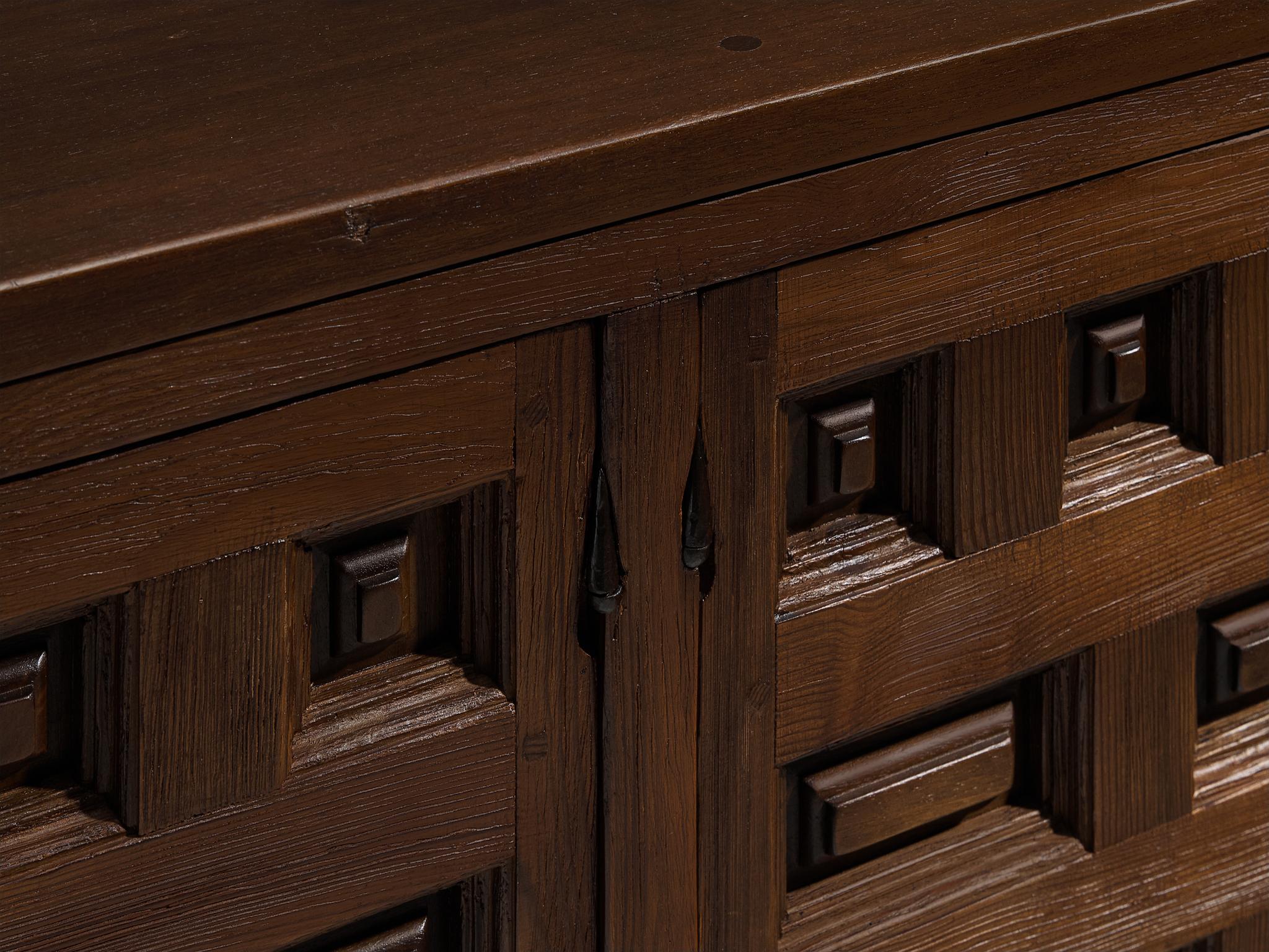 Spanish Sideboard in Stained Pine For Sale 1