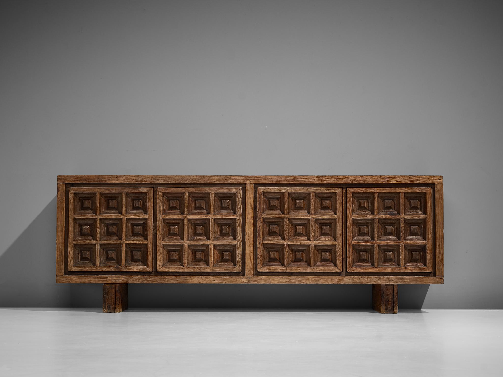 Spanish Sideboard in Stained Pine Manufactured by Biosca In Good Condition In Waalwijk, NL