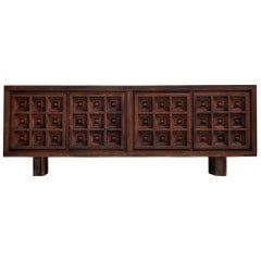 Buffet espagnol en pin teinté fabriqué par Biosca