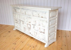 Spanish Sideboard Oak Iron Painted Baroque Tuscan Credenza Early 20th Century