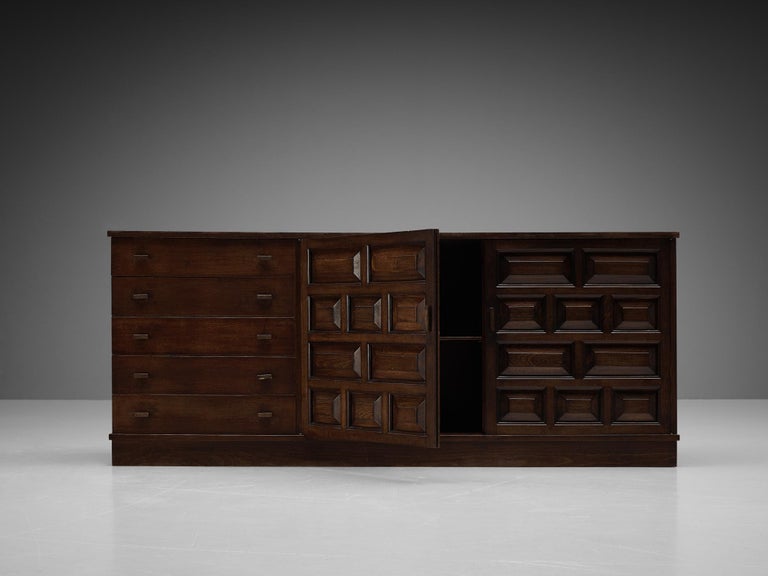 Spanish Sideboard with Drawers in Stained Oak 1