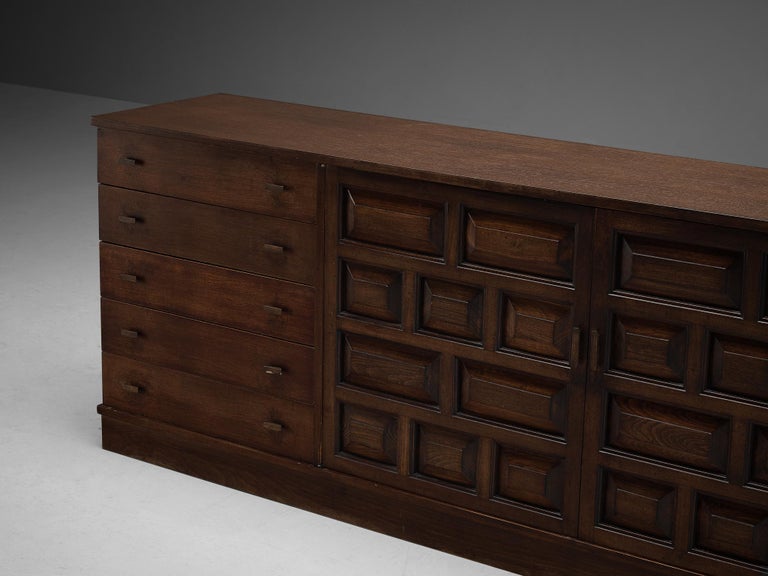 Spanish Sideboard with Drawers in Stained Oak 2