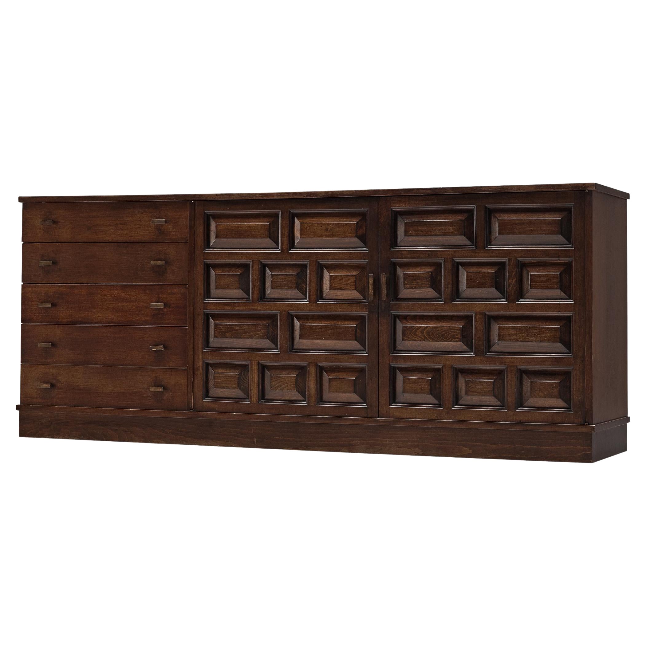 Spanish Sideboard with Drawers in Stained Oak