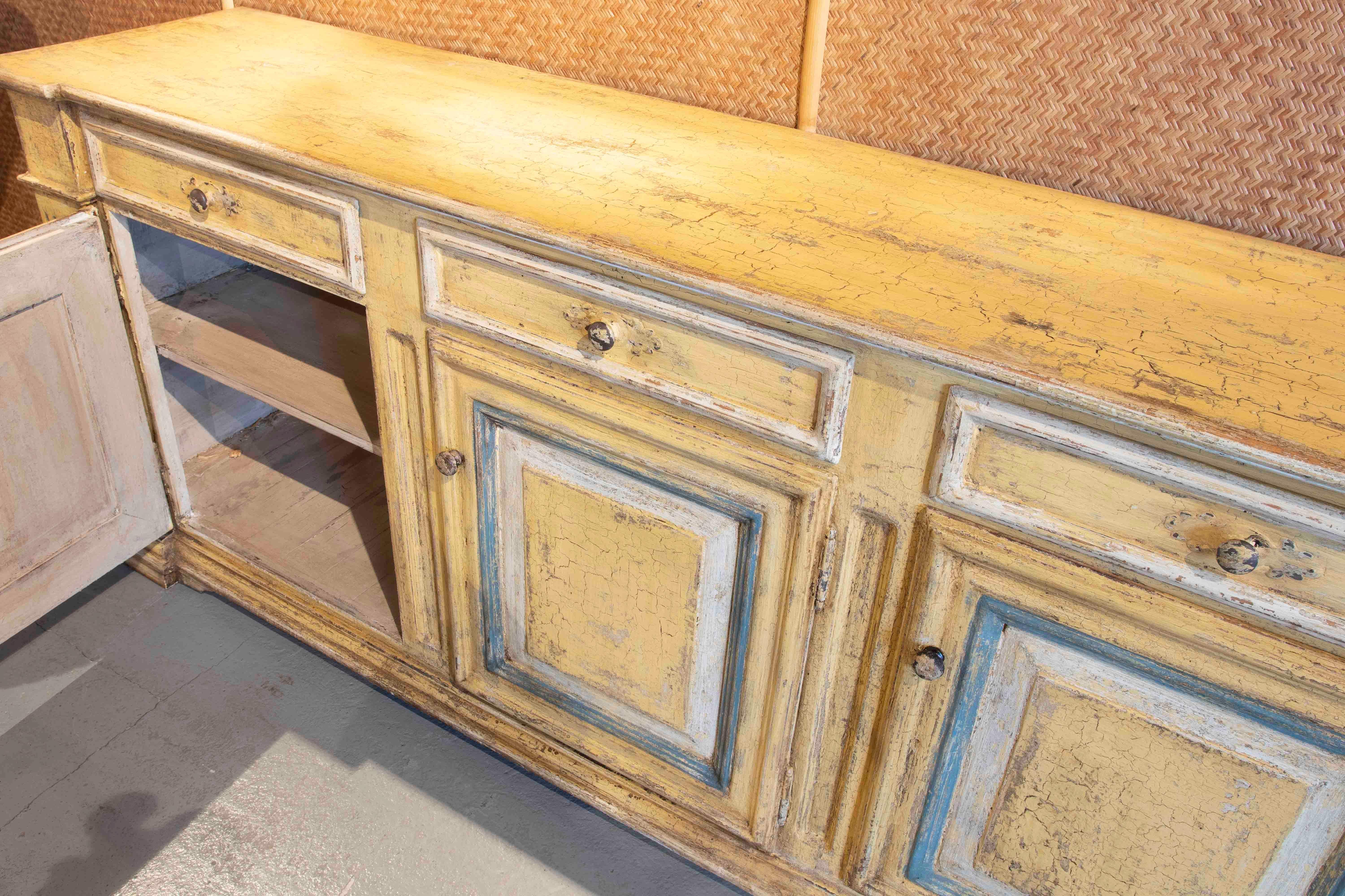 Spanish Sideboard with Polychromed Doors and Drawers For Sale 2