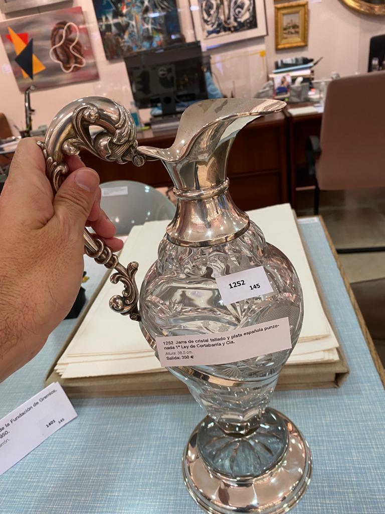 Spanish Silver and Glass Jug For Sale 7