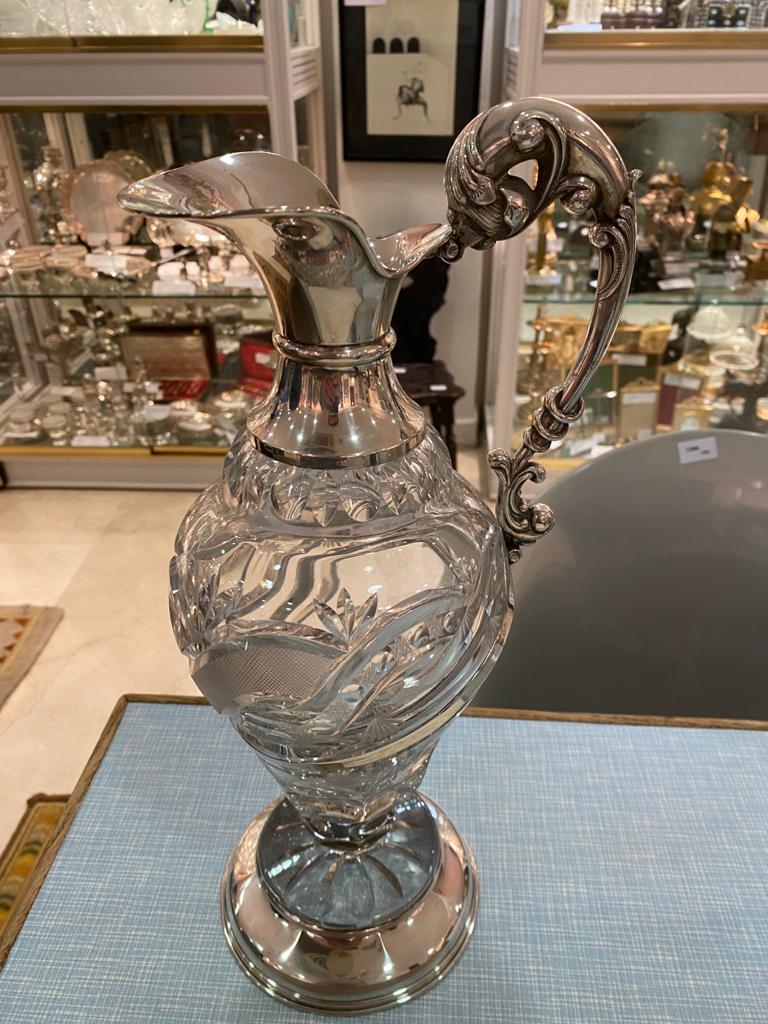 Spanish Silver and Glass Jug For Sale 8
