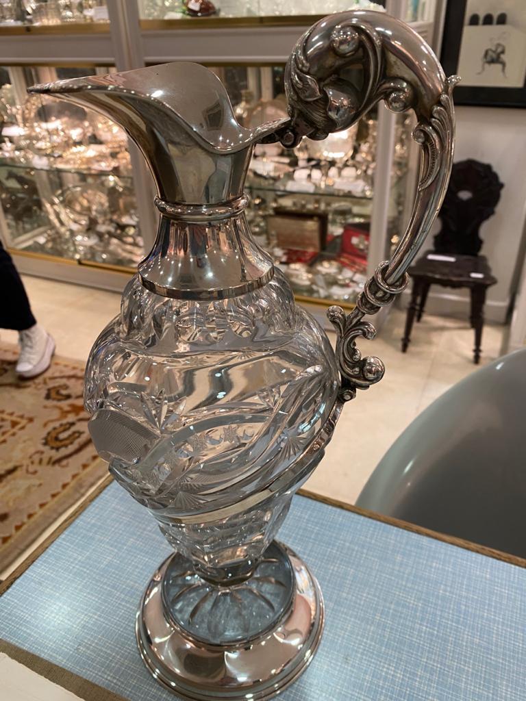 Spanish Silver and Glass Jug For Sale 9