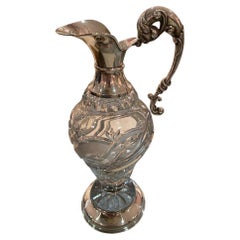 Spanish Silver and Glass Jug