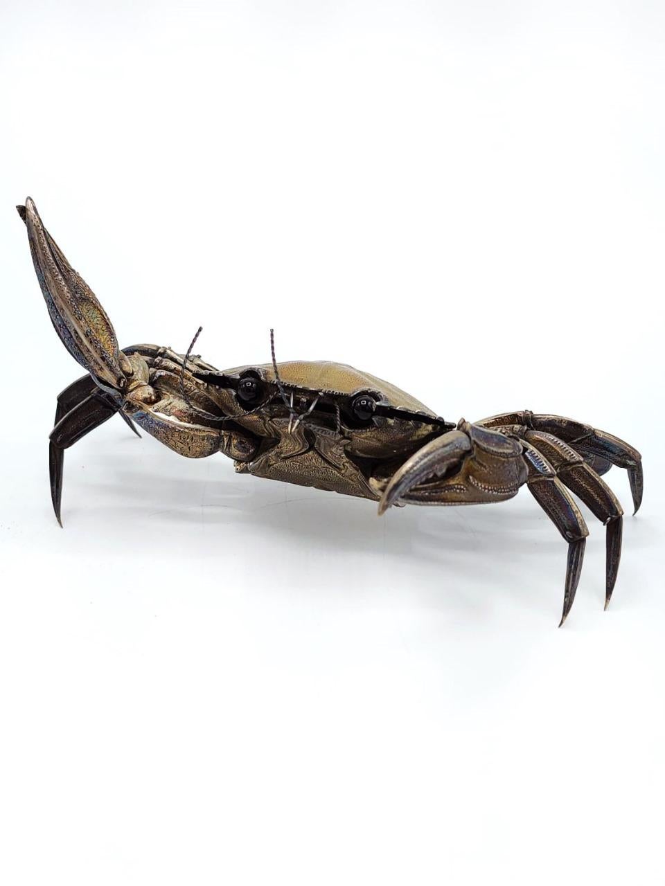 Spanish Silver Articulated Crab Box, 20th century In Good Condition For Sale In Autonomous City Buenos Aires, CABA