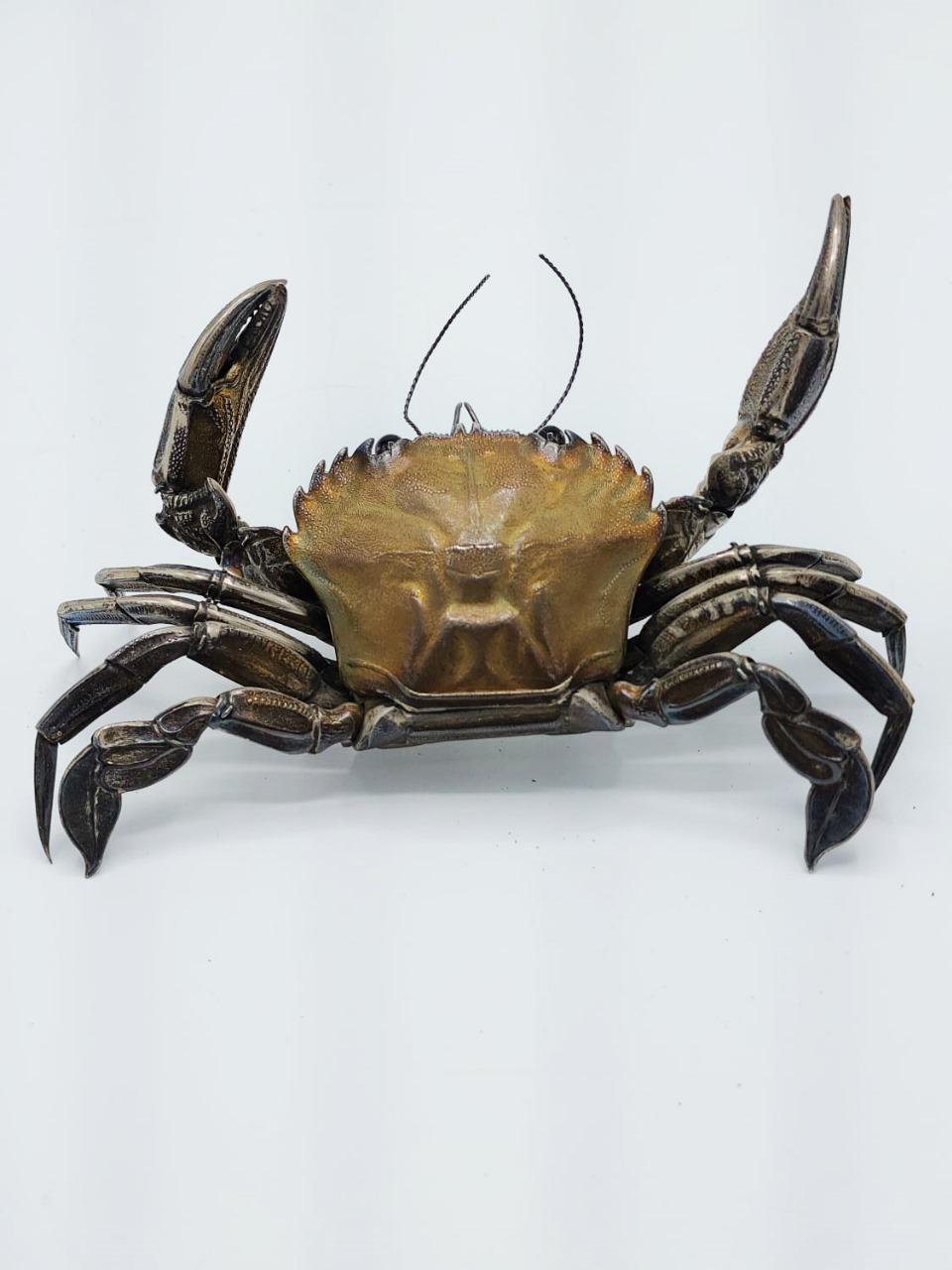 Boîte de crabe articulée en argent espagnol, 20e siècle Bon état - En vente à Autonomous City Buenos Aires, CABA