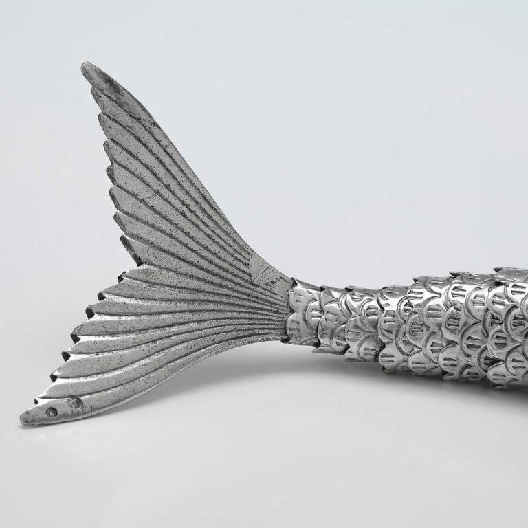 Spanish Silver Articulated Fish Centrepiece, Decorative Silverware from ...
