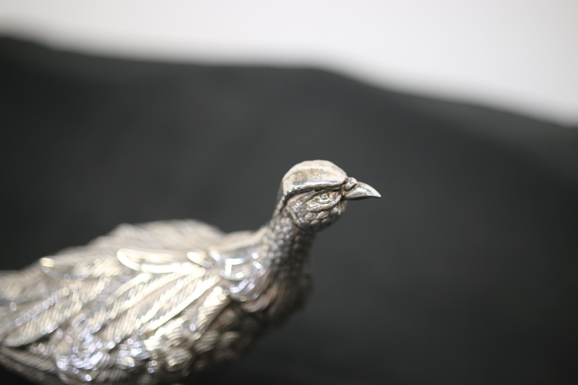 Spanish Silver Pheasant Table Pieces 'Silver Content 750' 13