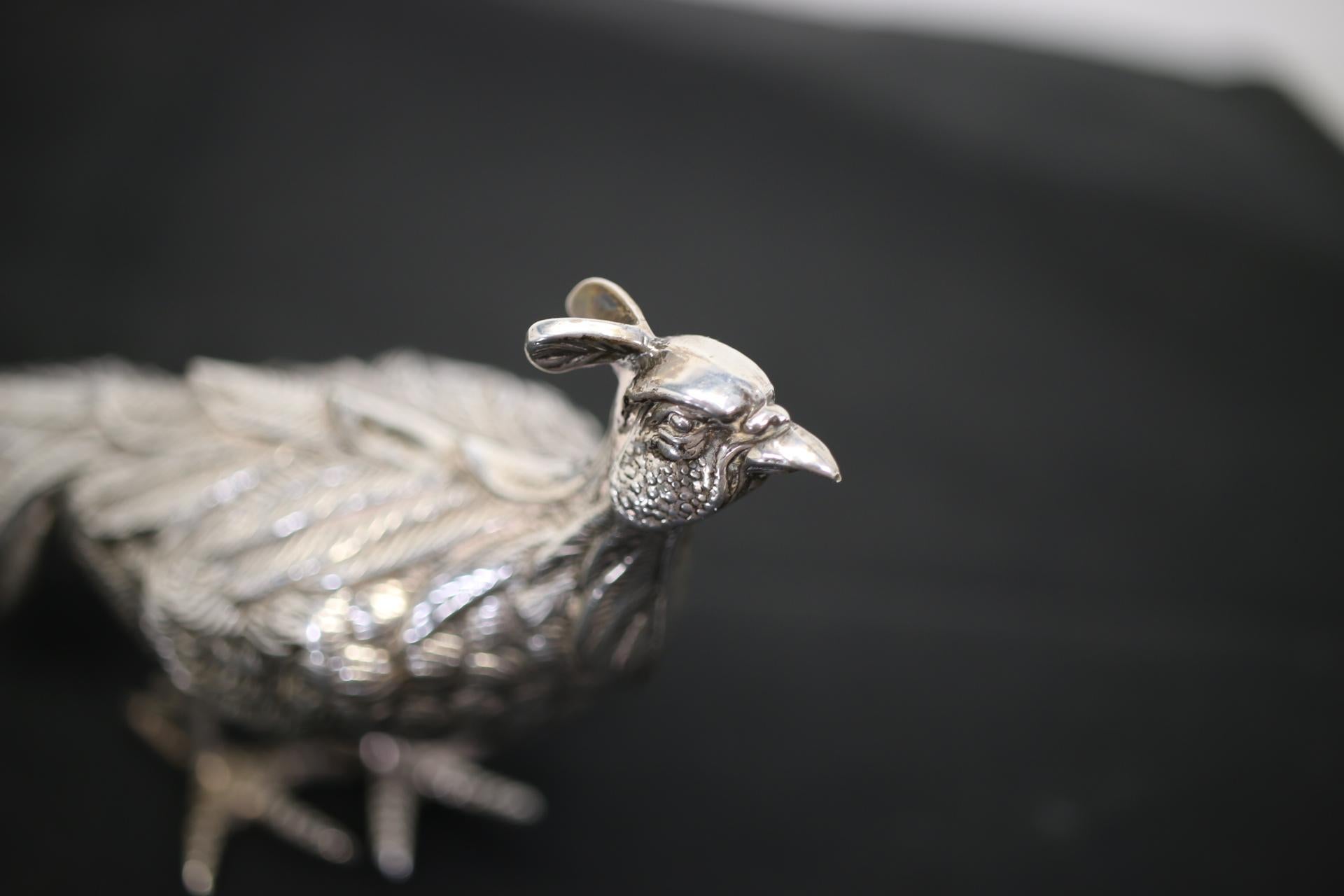 Spanish Silver Pheasant Table Pieces 'Silver Content 750' 14