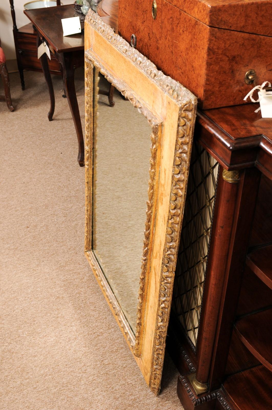 Spanish Silvered & Painted Mirror, Early 18th Century For Sale 9