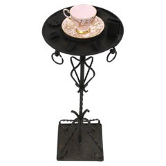 Spanish Smokers Table, Drinks End or Side Table in Wrought Iron & Copper