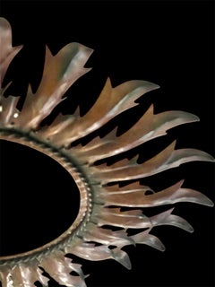 Spanish solar Crown Sunburst fixture in paint Metal , circa 1960