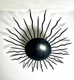 Spanish solar Crown Sunburst wall lighting in Metal , circa 1950