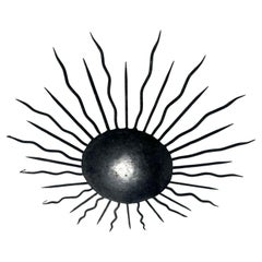Spanish solar Crown Sunburst wall lighting in Metal , circa 1950