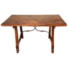 Spanish Solid One Piece Top Walnut Table