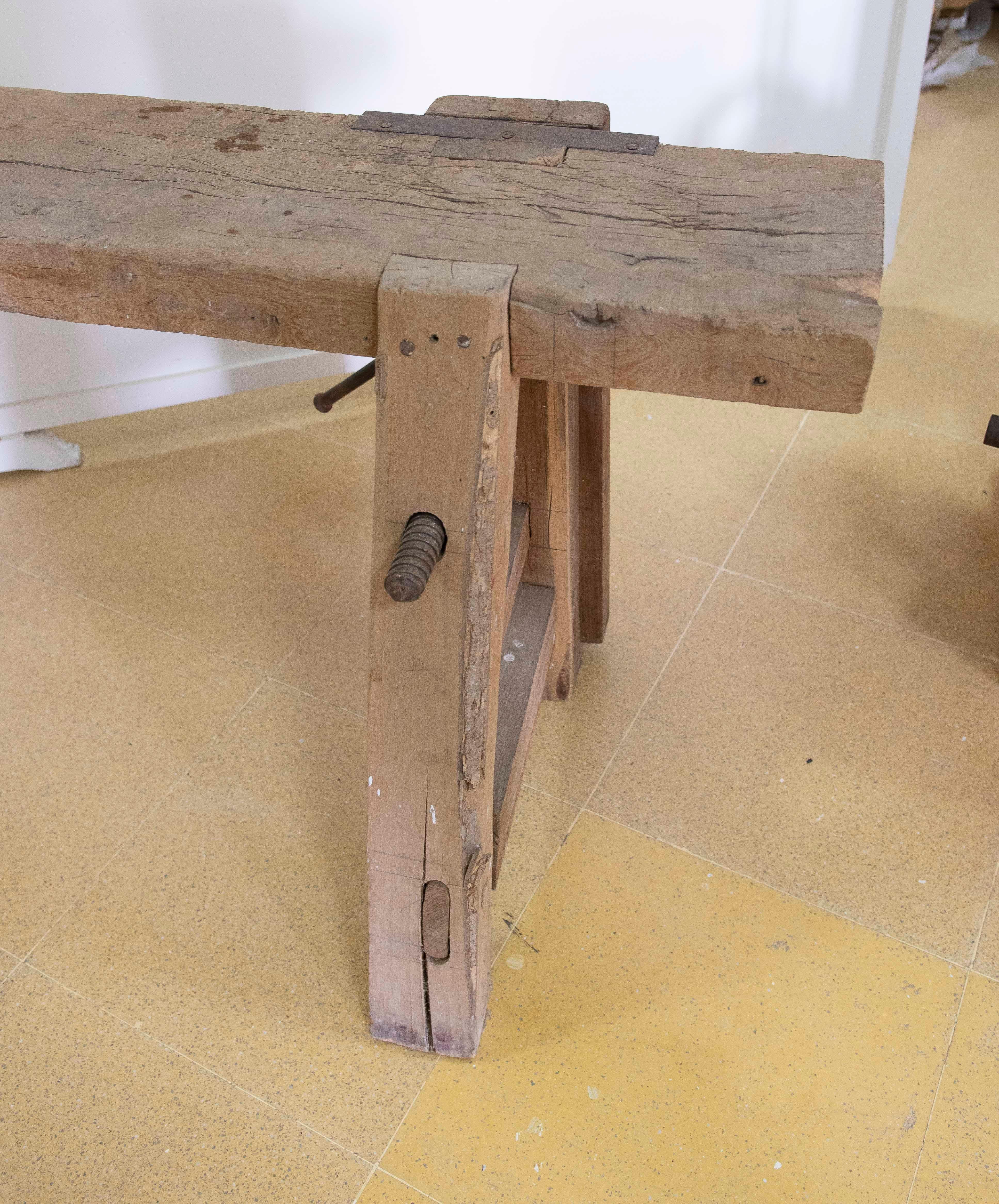 Banco de trabajo de carpintero de madera maciza española en venta 6