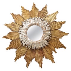 Spanischer Starburst Spiegel mit Silber & Gold
