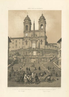 Spanish Steps & Trinità dei Monti, Rome – Iconic City View, 1869
