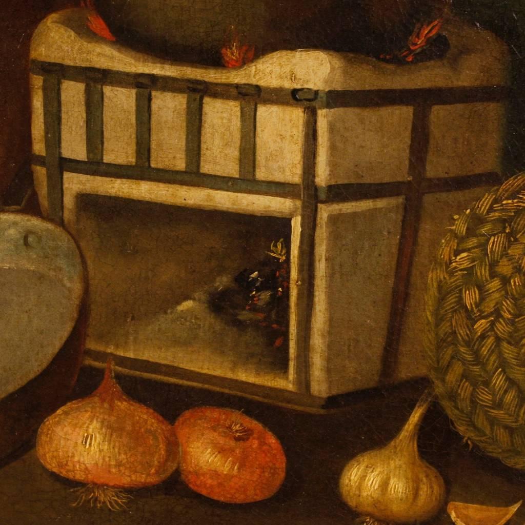 Spanish Still Life Painting Oil on Canvas with Gilt Frame from 20th Century 2