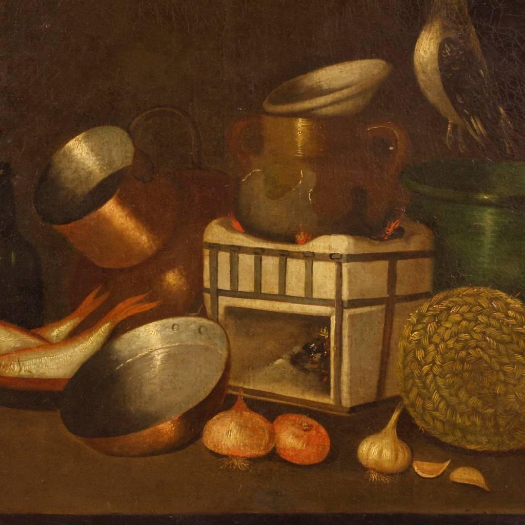 Spanish Still Life Painting Oil on Canvas with Gilt Frame from 20th Century 4